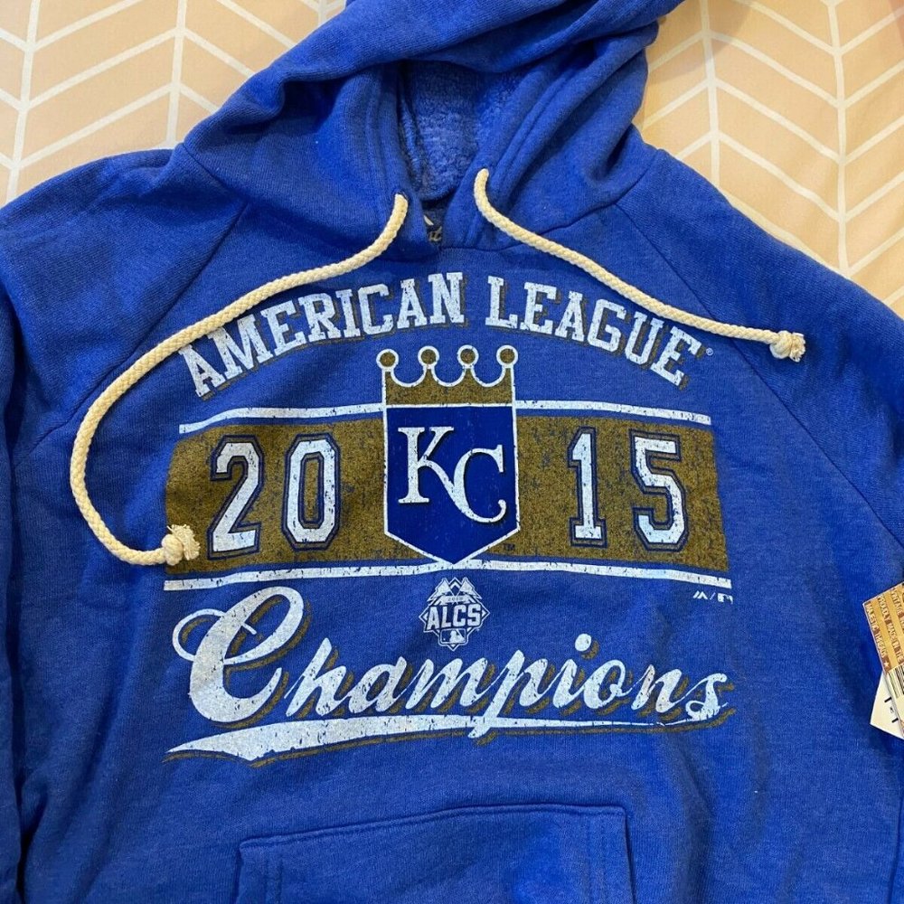 NEW MLB Kansas City Royals American league Champions Hooded Sweatshirt Sz Small